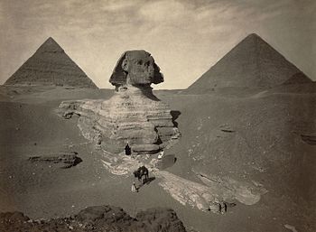 Sphinx, partially excavated