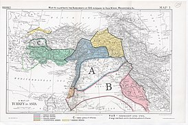 Соглашение Сайкса-Пико. Оригинал карты. 1916 год