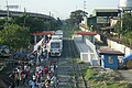 Overhead view of a busy Bicutan railway station