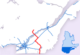 Carte de l'autoroute 55.