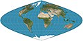 Image 7 Sinusoidal projection Map: Strebe, using Geocart The sinusoidal projection is a pseudocylindrical equal-area map projection. Used as early as the 16th century, this projection shows distances accurately along the central meridian and the equator; areas furthest from these lines are the most distorted. More selected pictures