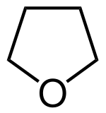 Structuurformule van Tetrahydrofuraan