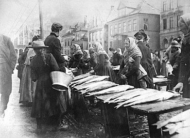 Fra fisketorvet i Bergen, 1880'erne