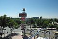 View of the crossroads of Tauke-khan Avenue and Kunaev Boulevard from "Mega Center Shymkent" shopping mall