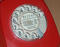 Dial of a Swiss telephone from the 1970's