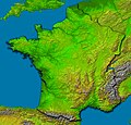 France viewed by NASA Shuttle radar-imaging.