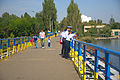 Old pedestrian bridge over Ingul River