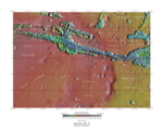 Topographical map of Coprates quadrangle