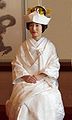 Traditional Japanese kimono-style wedding dress