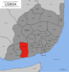 Localização no município de Lisboa