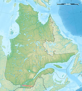 Carte de localisation des collines Montérégiennes.