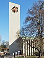 Deutsch: Turm der Evangelischen Stephanuskirche in Stuttgarter Stadteil Giebel. English: Tower of the protestant Stephanus Church in Giebel, a district of Stuttgart in the German Federal State Baden-Württemberg.