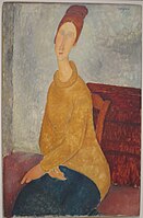 1918-1919, Jeanne Hébuterne en pull-over jaune