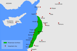 Map of the Phoenicia region in green