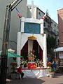 A San Gennaro shrine in the courtyard of the Most Precious Blood Church