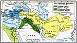 Carte de l'« empire » mède tel qu'on le conçoit habituellement à la période de son expansion maximale, en réalité très hypothétique.