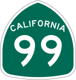 Straßenschild der California State Route 99