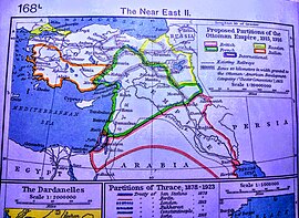 Proposed Partitions of the Ottoman empire from 1915/1916 to its final outcome in 1923 after the Treaty of Lausanne