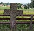 Deutsch: Das Spinnerinkreuz aus dem Jahre 1447 in Bad-Teinach-Zavelstein markiert die Stelle, wo damals eine Spinnerin im Schneesturm umgekommen ist. English: Spinnerinkreuz in Zavelstein, German Federal State Baden-Württemberg.