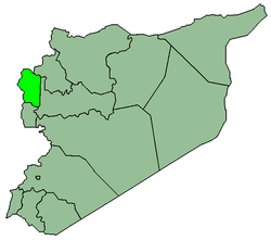 Map of Syria with Lataquia highlighted.