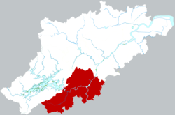 杭州市中の建徳市の位置