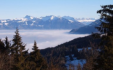 Sea of fog above Lake Zurich, Switzerland