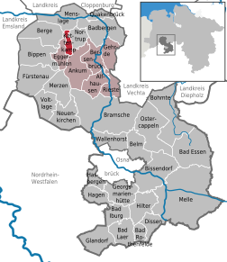 Poziția Kettenkamp pe harta districtului Osnabrück