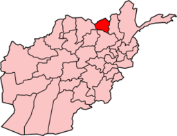 Map of Afghanistan with Kunduz highlighted