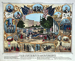 15th amendment celebration in 1870, USA.