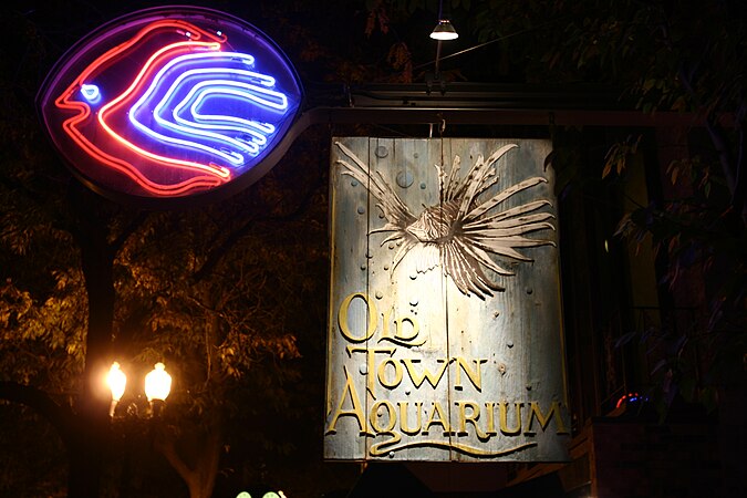 The sign outside The Old Town Aquarium