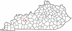 Location of Beaver Dam, Kentucky