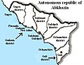 Русский: Карта Абхазской Автономной Республики на английском языке English: Map of Autonomous Republic of Abkhazia in English