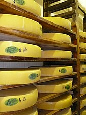 Meules de comté, avec marquage d’identification.