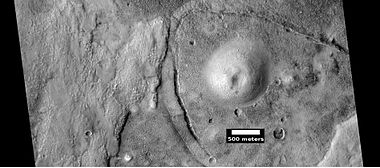 Possible mud volcano, as seen by HiRISE under HiWish program