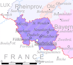 Map of the Territory of the Saar Basin (purple).