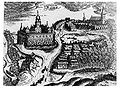 Neman in 1684 - duidelijk te zien is het kasteel dat na de inname in 1289 gebouwd werd