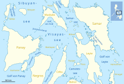 Carte de la mer des Visayas.