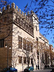 Vista oest de la Llotja, València.