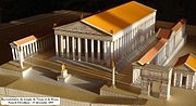 Reconstitution du temple de Vénus et de Rome, en se plaçant du côté du Forum.