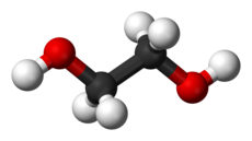 Molecuulmodel van 1,2-ethaandiol