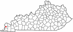 Location of Bardwell, Kentucky