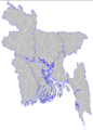 Map of administrative sub-divisions of former East Pakistan Provincial State.