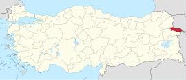 Location of the province within Turkey