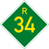 Provincial route R34 shield