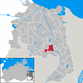 Lage der Gemeinde Rossow im Landkreis Uecker-Randow