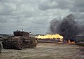 Churchill Crocodile in action, Aug 1944.