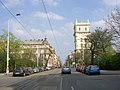 Korunní street with Vinohrady Water Tower