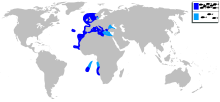 Map showing black seabream