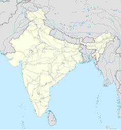 Mapa konturowa Indii, po prawej nieco u góry znajduje się punkt z opisem „Guwahati”