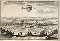 Ansicht der Stadt von Osten, Kupferstich Merians (1654)